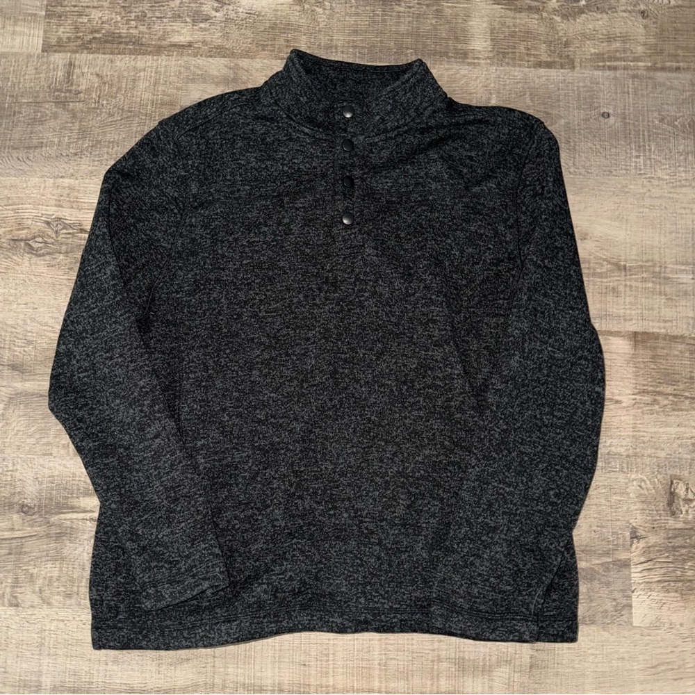 GH Bass & Co Men's Grey Quarter Button Pullover Sweater Size XL